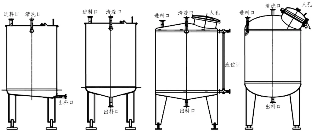 Vertical Stainless Steel Storage Tank Drawing