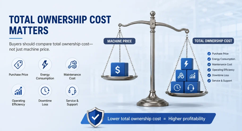 Industrial vacuum evaporator total ownership cost comparison chart