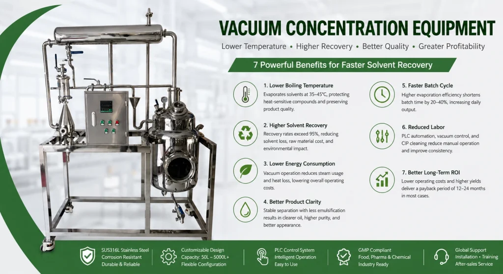 7 Powerful Vacuum Concentration Equipment Benefits for Faster Solvent Recovery